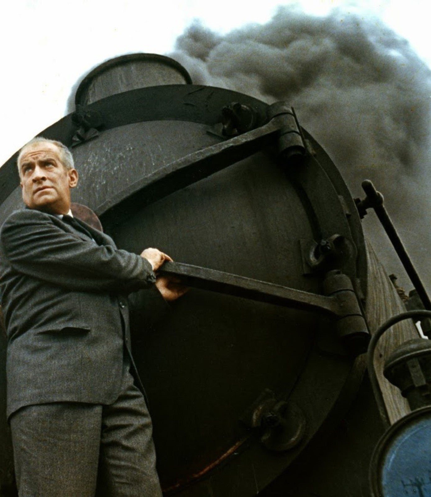 Photo Jean Marais & Louis de Funès – Fantômas 1964 – Scène Action Train – 15×20