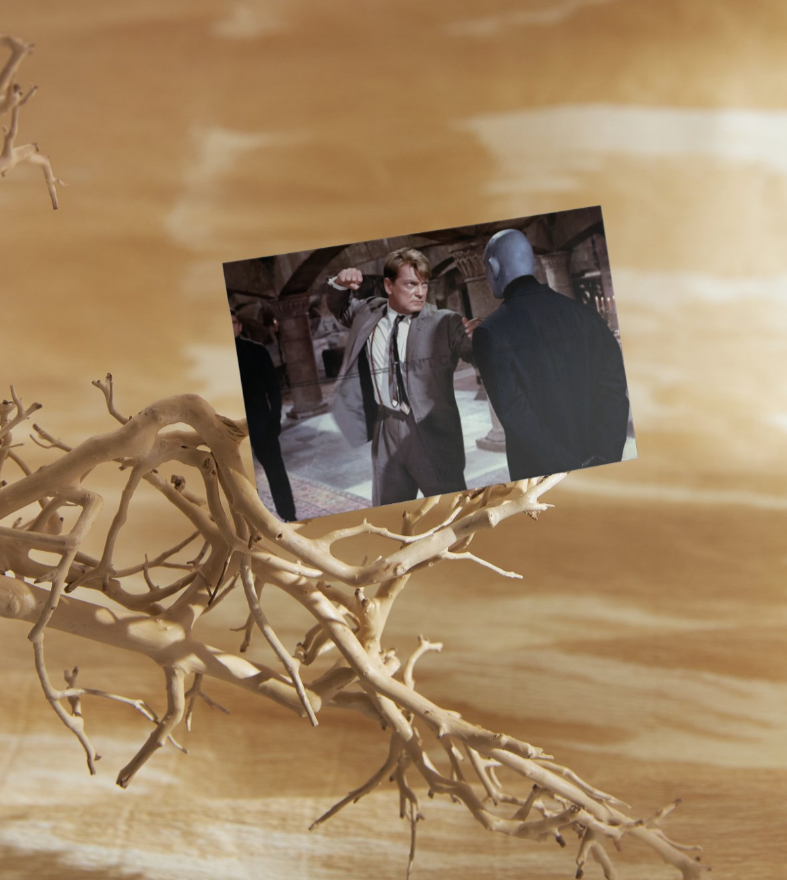 Photo Jean Marais – Fantômas (1964) – Combat Masqué – Scène Culte Cinéma – 15×20