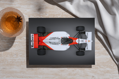 Photo McLaren Honda MP4/6 de Ayrton Senna – Champion GP du Brésil (1991) – 15×20