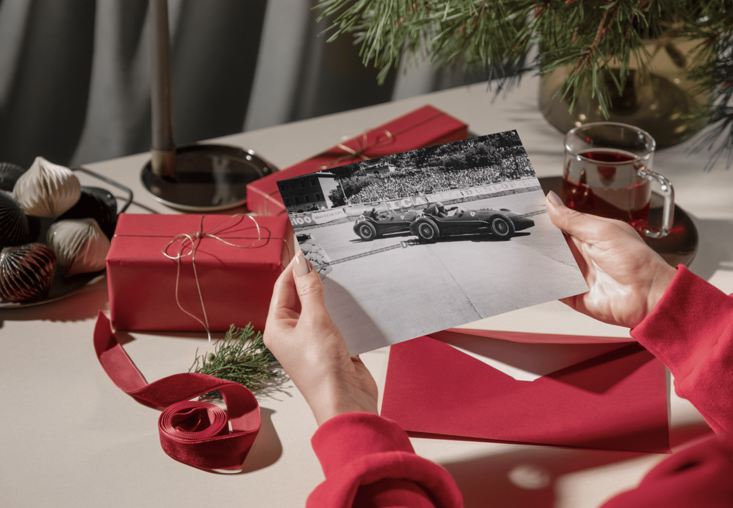Photo L. Musso & M. Hawthorn – Ferrari Dino 246 – GP F1 Monaco (1958) – 15×20