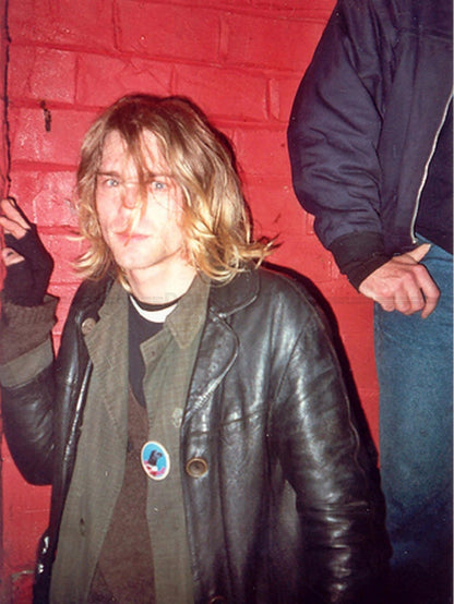 Photo Encadrée Kurt Cobain - Nirvana - Couleur - (Cadre Bois Blanc) - 15x20