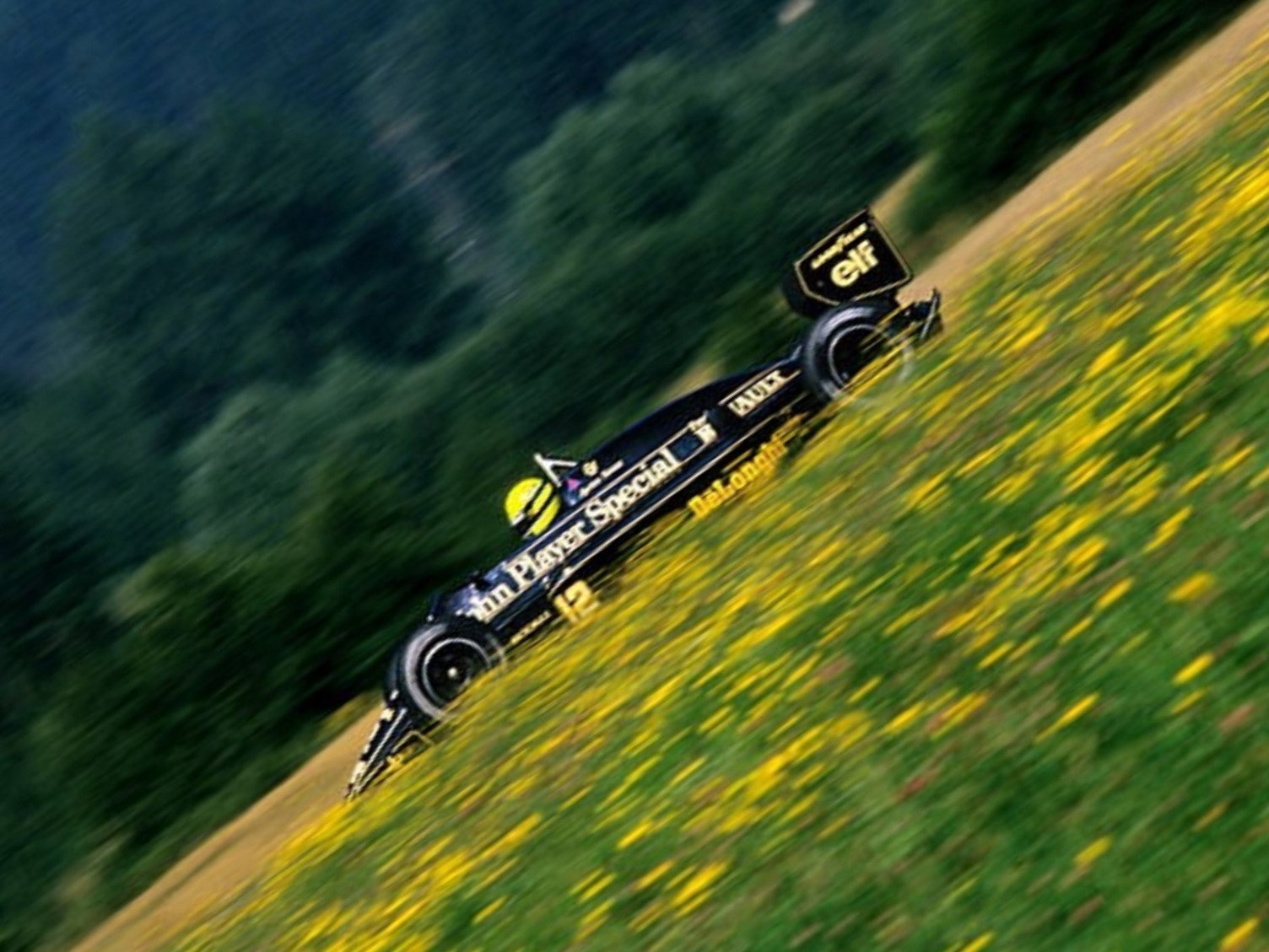 Photo Ayrton Senna – GP d'Autriche F1 1986 - Lotus JPS – Photo iconique – 15×20