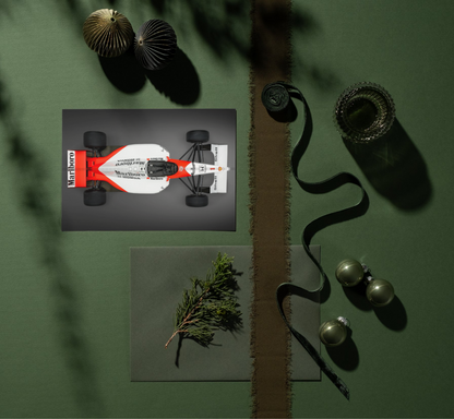Photo McLaren Honda MP4/6 de Ayrton Senna – Champion GP du Brésil (1991) – 15×20