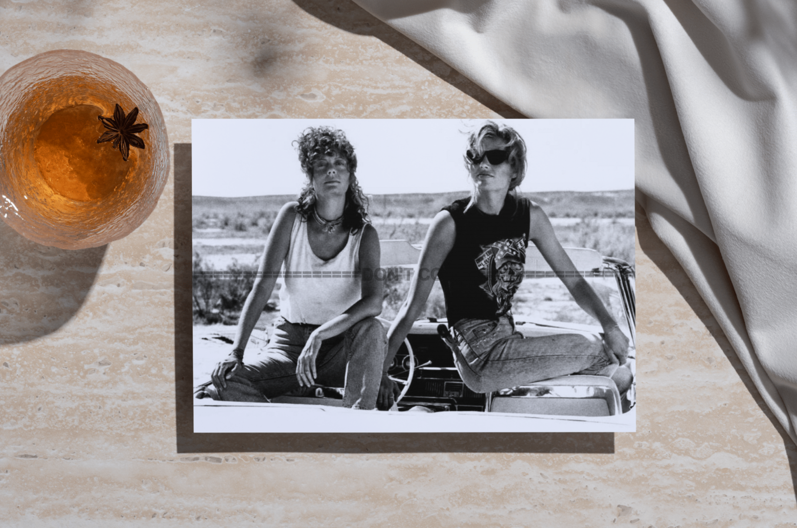 Photo Thelma et Louise (1991) – Scène Route Culte Cinéma – Noir & Blanc – 15×20