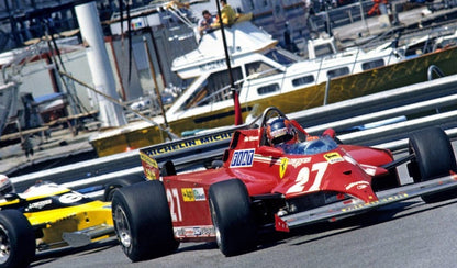 Photo Gilles Villeneuve – Monaco 1981 – Ferrari n°27 Formule 1 – Vintage – 15×20