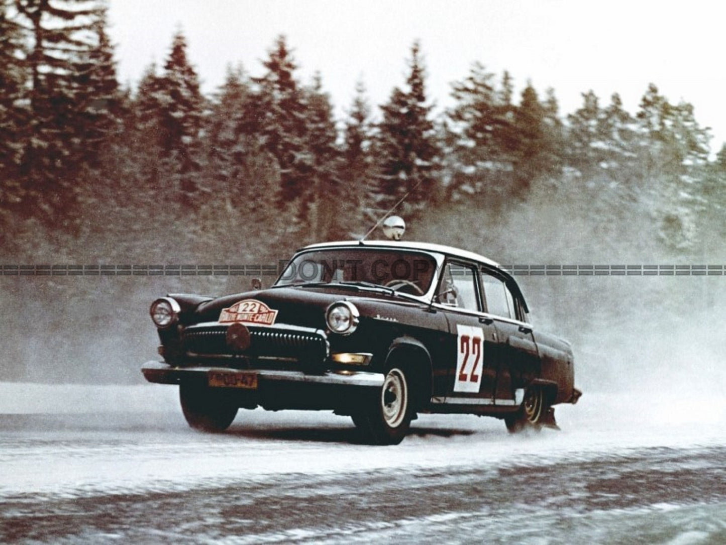 Photo Suchkov, Shchavelev – GAZ-21 Volga – Rallye Monte-Carlo Neige 1964 – 15×20
