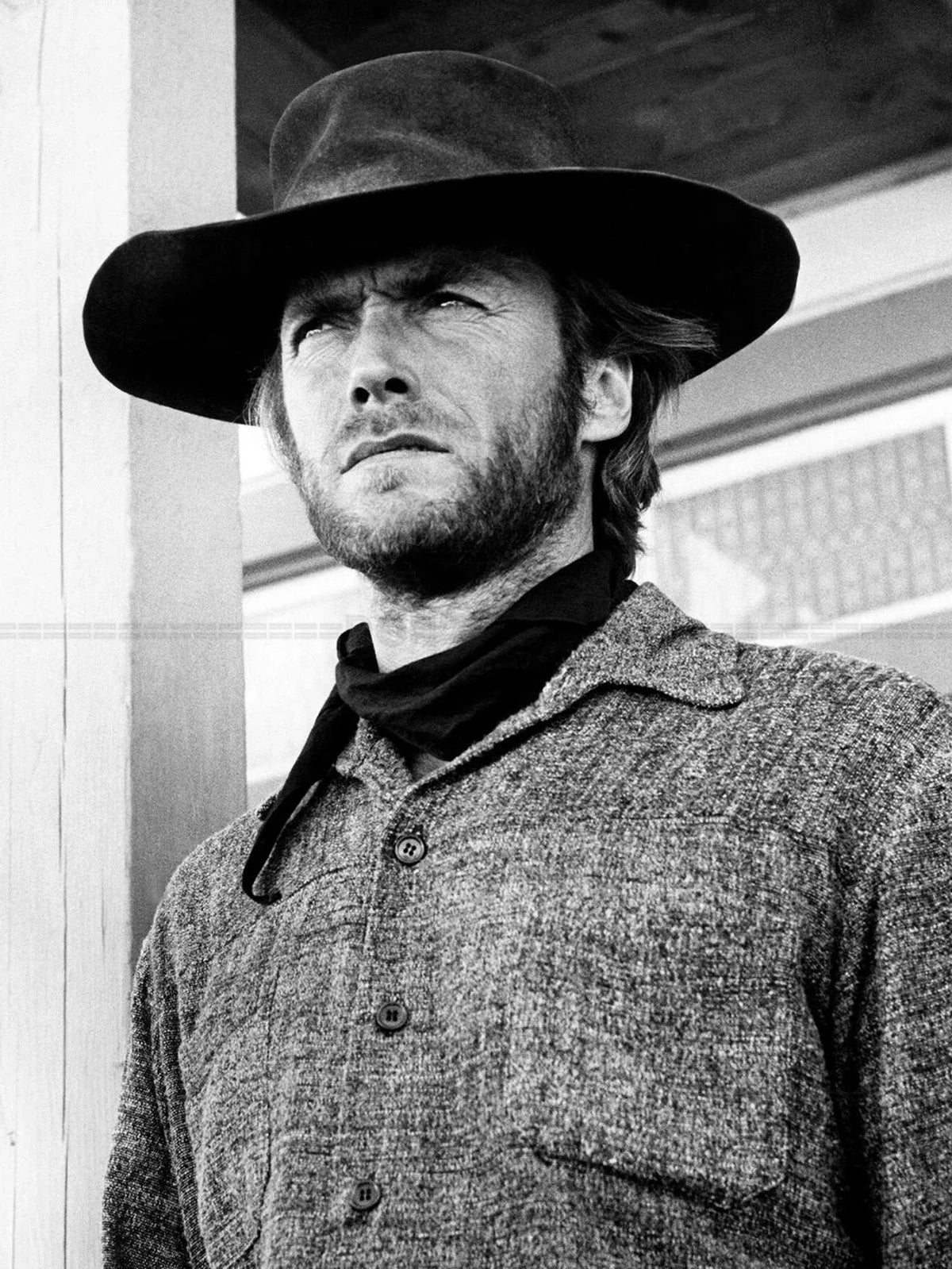 Photo Clint Eastwood - L'Homme des hautes plaines (1973) - Noir et blanc - 15x20