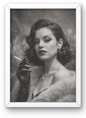 Photo Encadrée Portrait Féminin glamour - Noir et blanc – Cadre Bois – 15x20