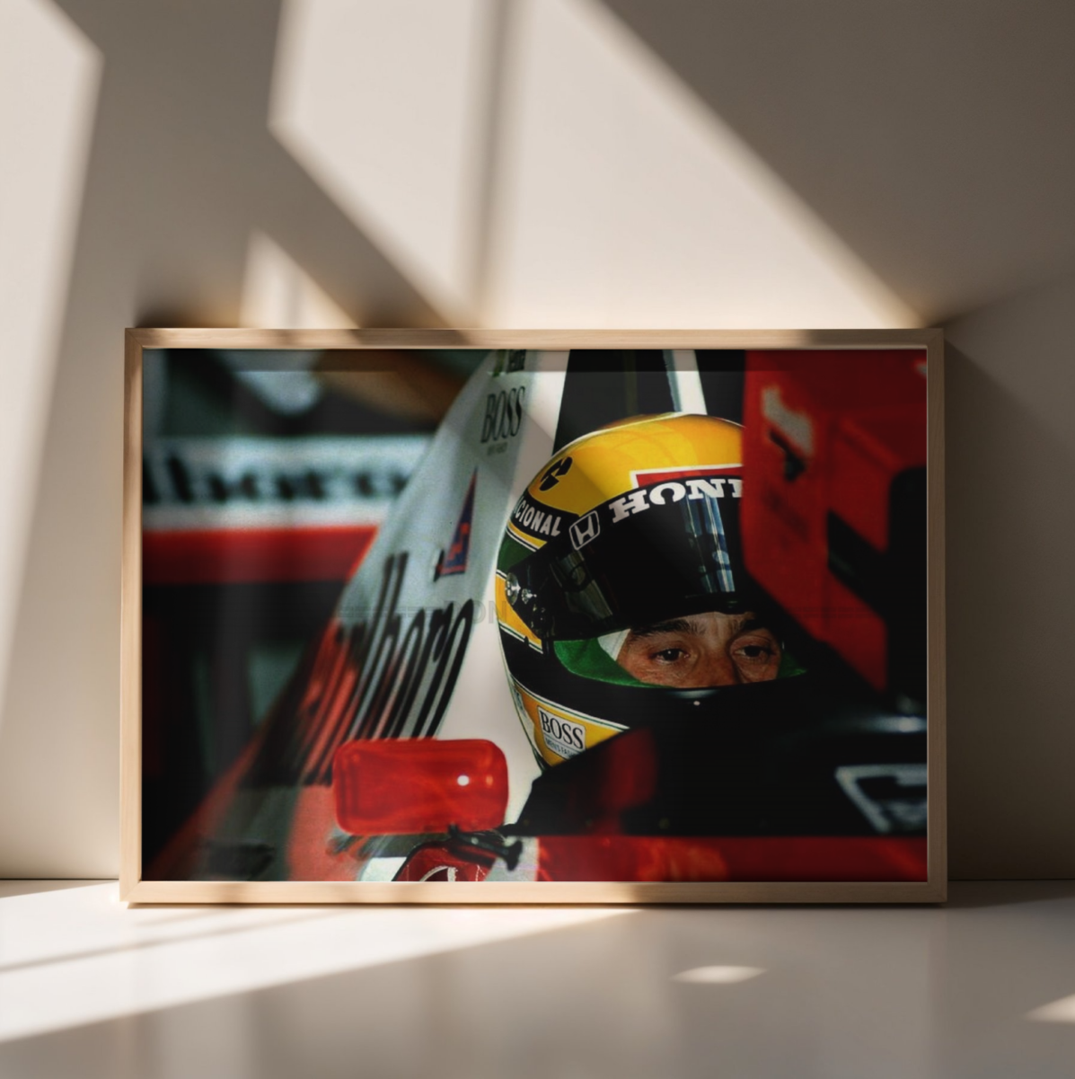 Photo Ayrton Senna lors des qualifications de Formule 1 - McLaren Honda – 15×20