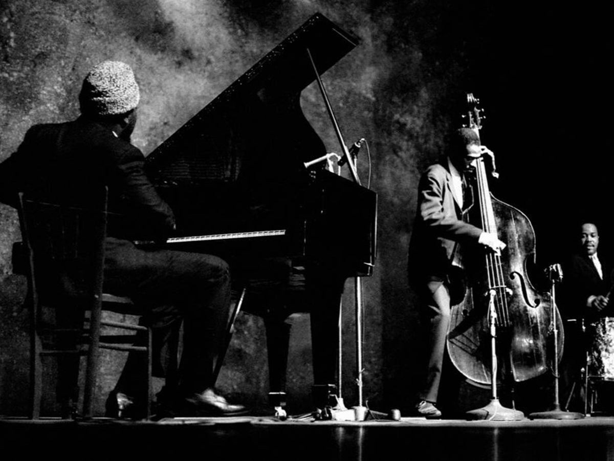 Photo Thelonious Monk Quartet sur la scène de l'Olympia à Paris, 1963 - 15 x 20