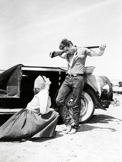 Photo James Dean & Elizabeth Taylor - Géant (1956) - Noir et blanc - 15x20