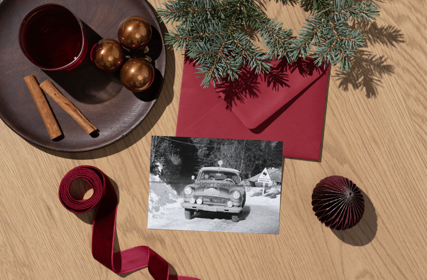 Photo Mosolov-Degtyarev – GAZ-21 Volga – Rallye Monte-Carlo 1964 – Neige – 15x20