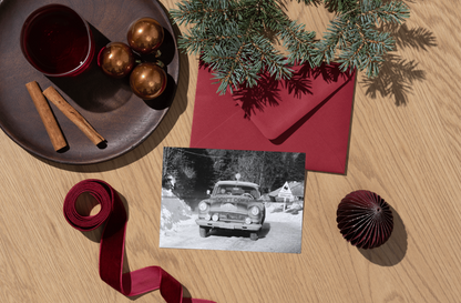 Photo Mosolov-Degtyarev – GAZ-21 Volga – Rallye Monte-Carlo 1964 – Neige – 15x20