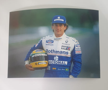 Photo Ayrton Senna – Portrait F1 Williams Renault 1994 – Casque Nacional – 15×20