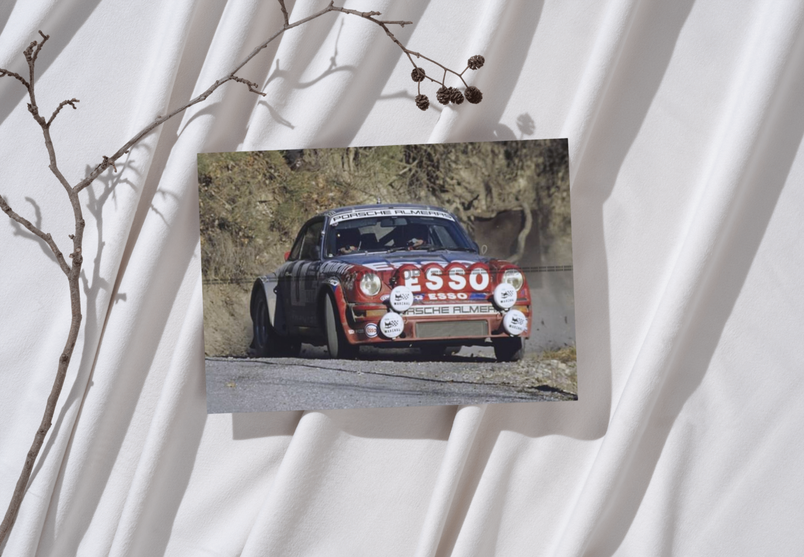 Photo J-L Therier & M. Vial – Porsche 911 SC – Rallye Monte-Carlo (1982) – 15×20