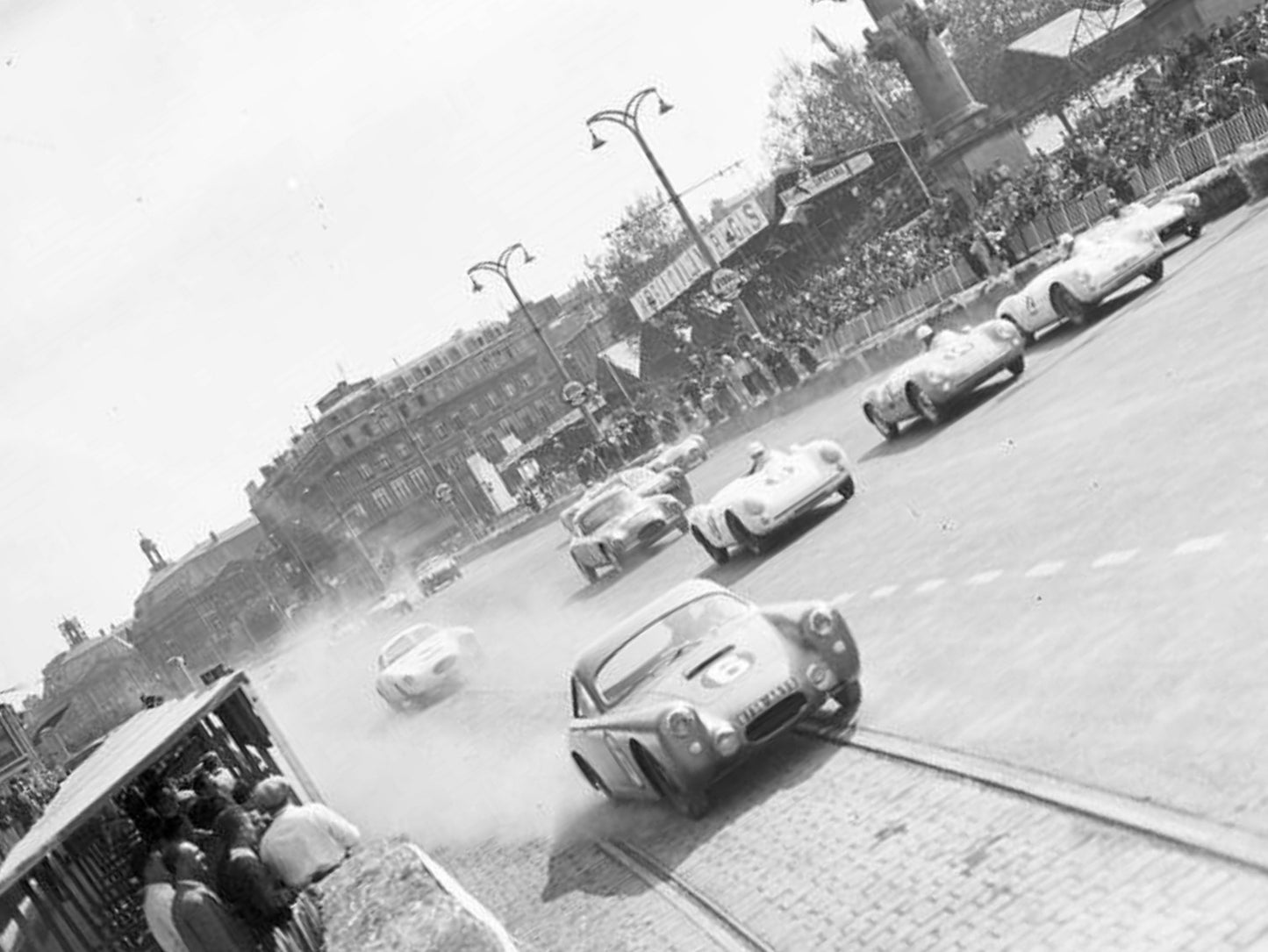 Photo Grand Prix Automobile de Bordeaux 1955 – Course Urbaine – Vintage – 15×20