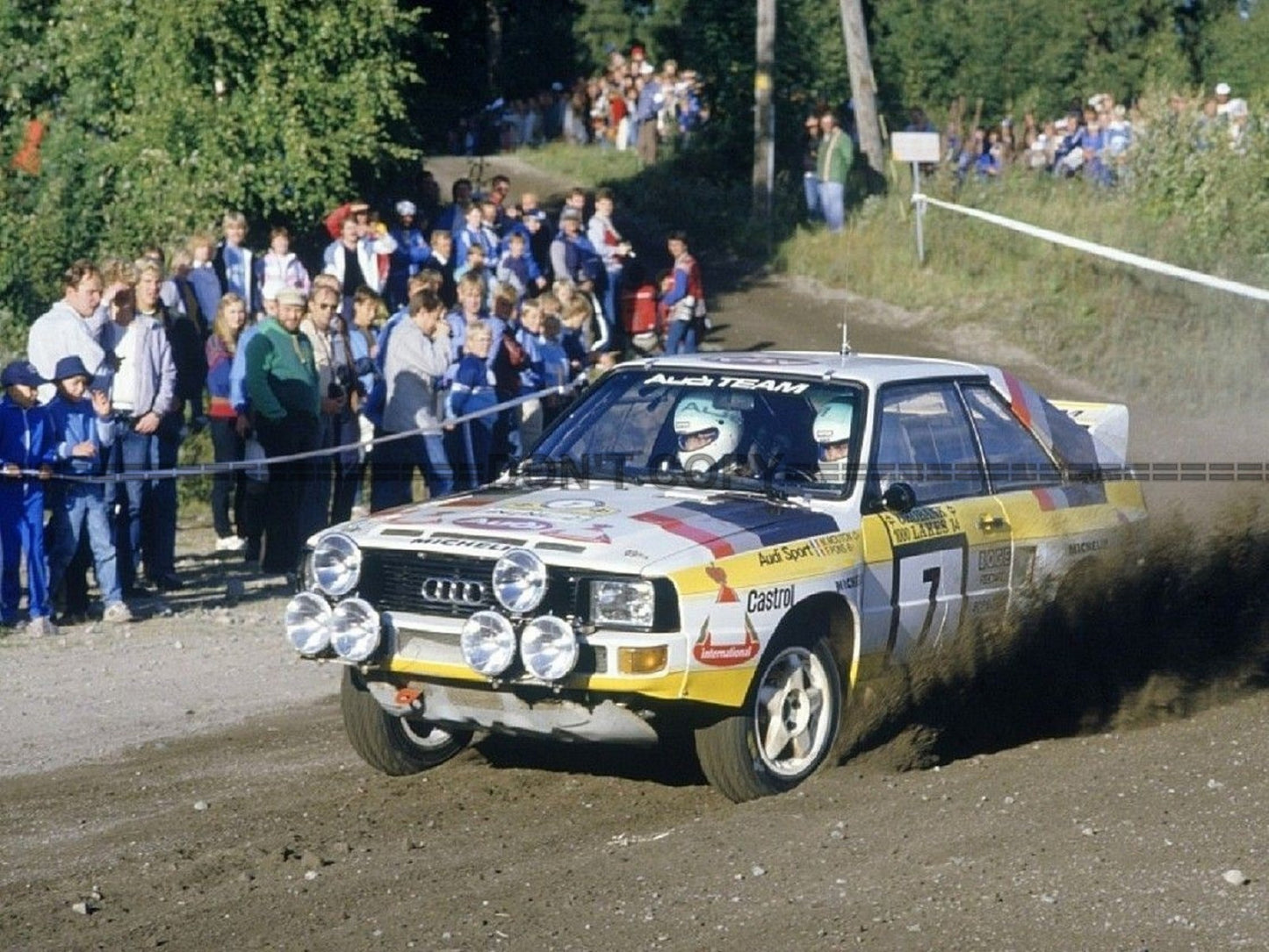 Photo Michèle Mouton – Audi Quattro – 1000 Lakes Rally WRC Groupe B 1984 – 15x20