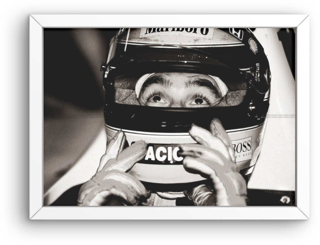 Photo Encadrée Ayrton Senna – The Eyes – Regard sous le casque – 15×20
