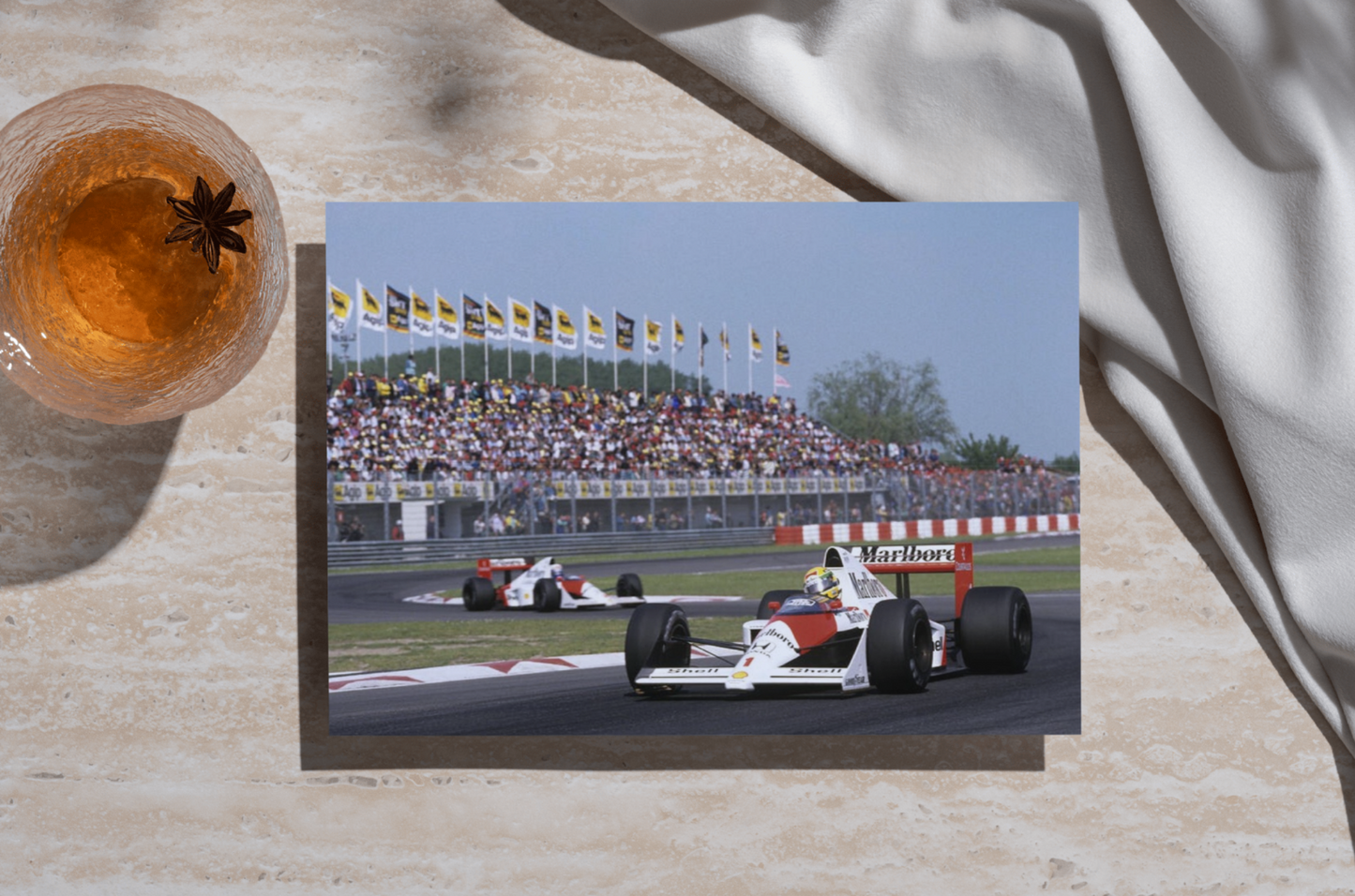 Photo Ayrton Senna & Alain Prost – GP de Saint-Marin (Imola) – Duel 1988 – 15×20