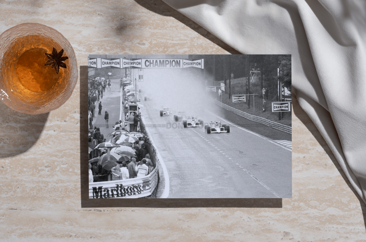 Photo Grand Prix Formule 1 1989 – Départ sous la pluie – Course Vintage – 15×20