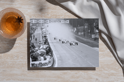 Photo Grand Prix Formule 1 1989 – Départ sous la pluie – Course Vintage – 15×20