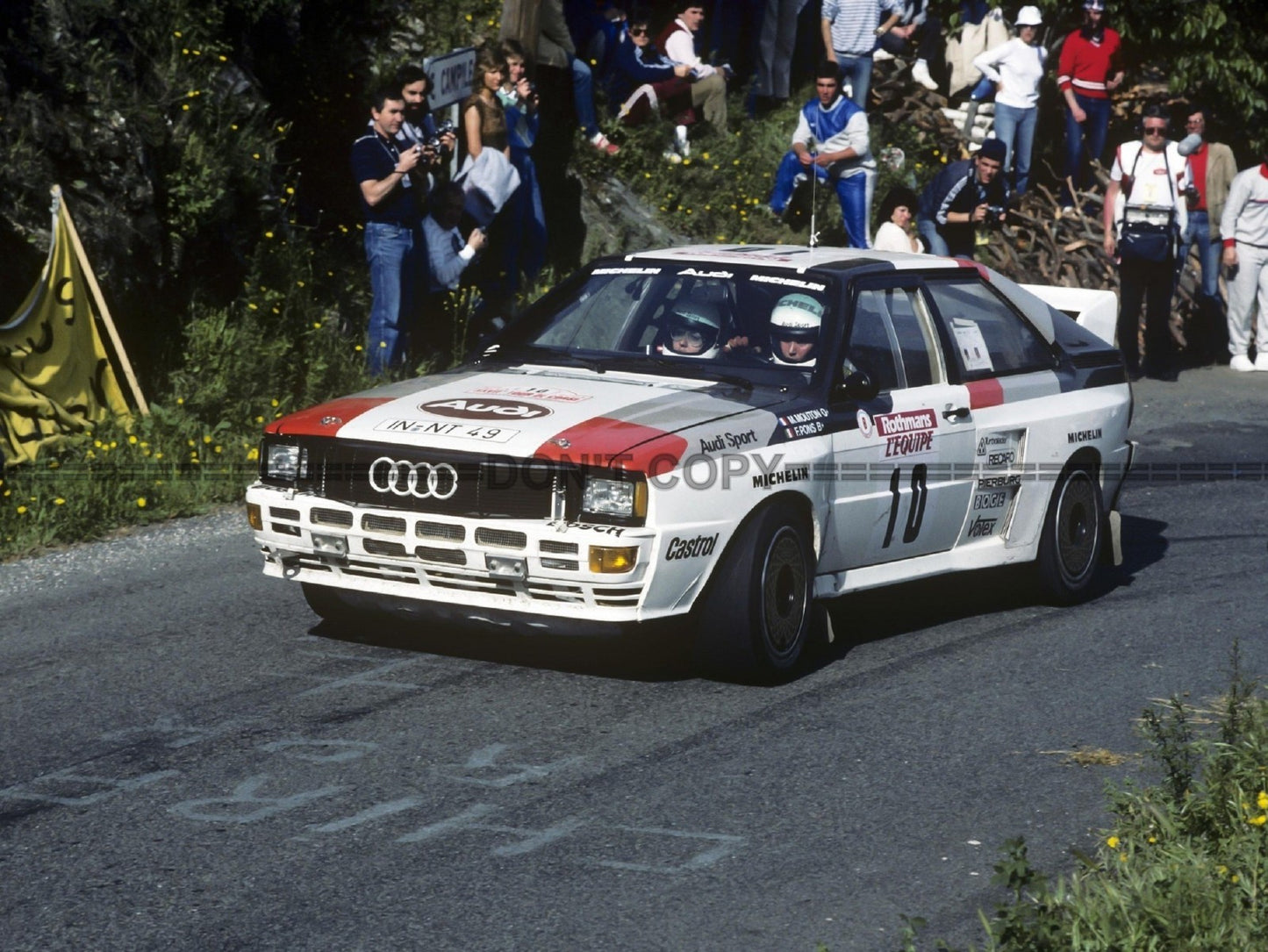 Photo Michèle Mouton – Audi Quattro A2 – Tour de Corse Rallye 1983 – 15×20