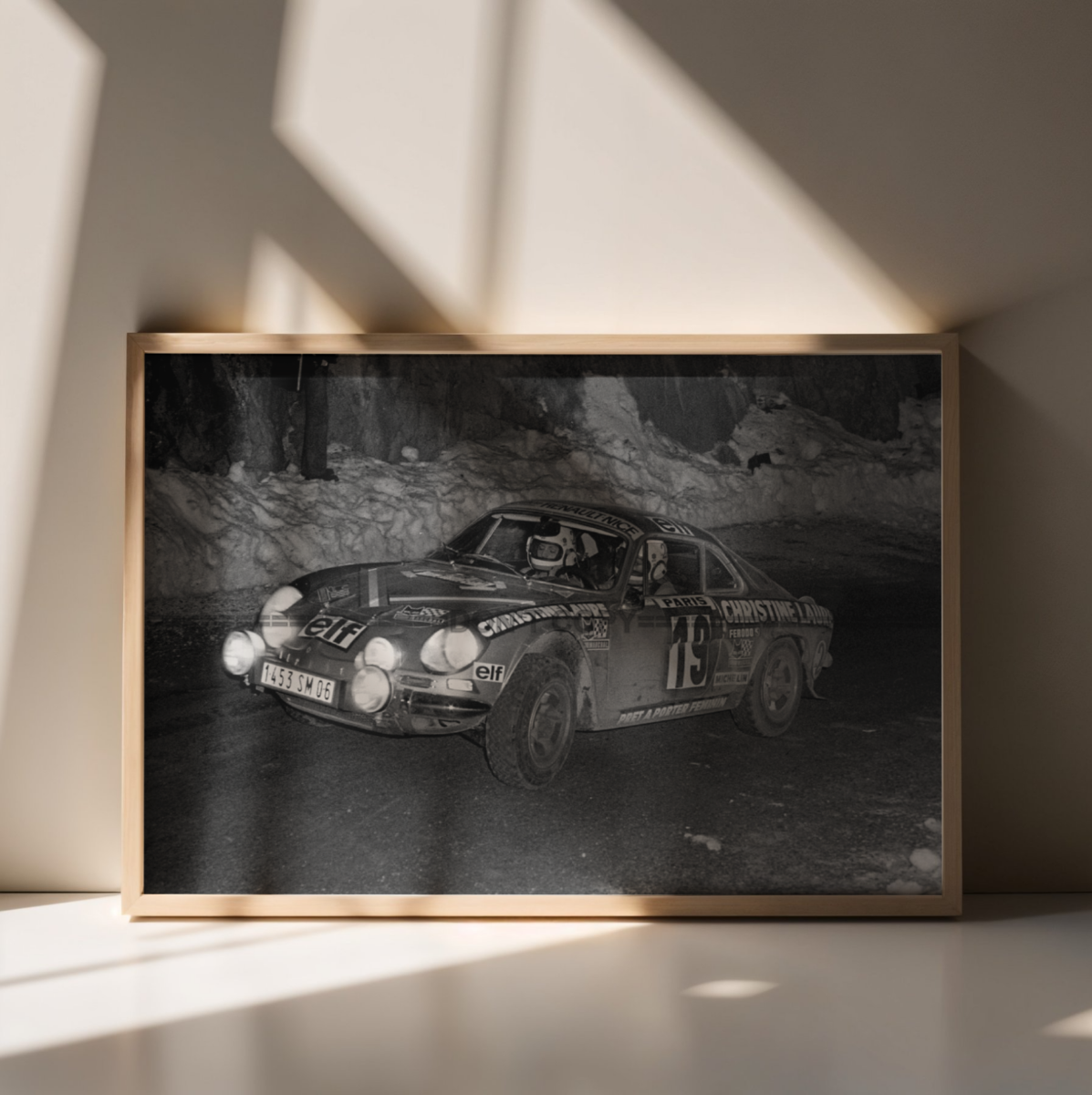 Photo Michèle Mouton & F. Conconi – Alpine A110 Rallye Monte-Carlo 1976 – 15x20