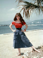 Photo Brigitte Bardot sur la plage à Cannes en 1955 - Couleur - 15x20