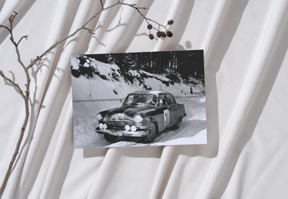 Photo GAZ-21 Volga (ГАЗ-21 Волга) Neige – Rallye Monte-Carlo 1964 – URSS – 15×20