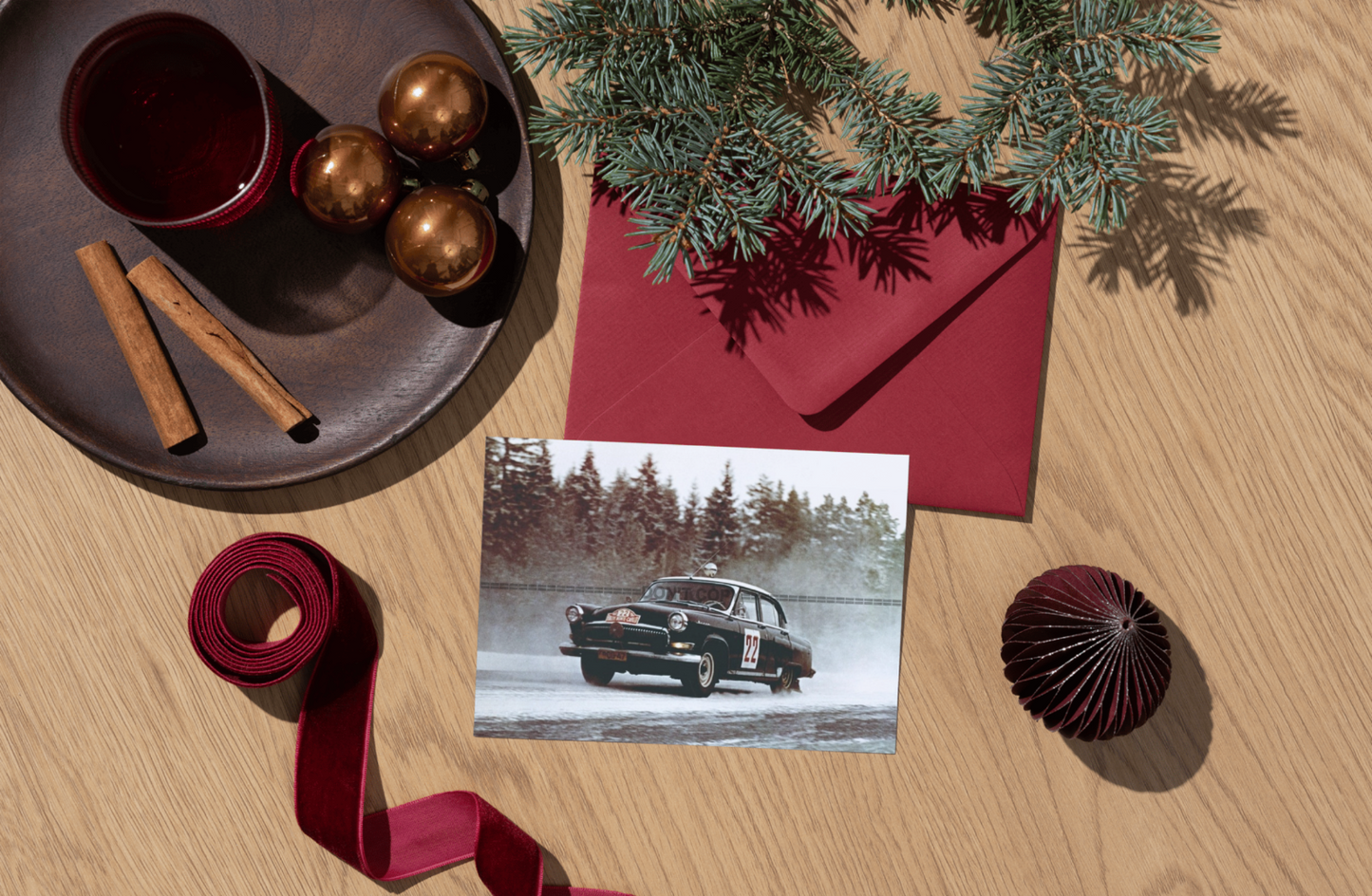Photo Suchkov, Shchavelev – GAZ-21 Volga – Rallye Monte-Carlo Neige 1964 – 15×20