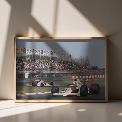 Photo Ayrton Senna & Alain Prost – GP de Saint-Marin (Imola) – Duel 1988 – 15×20