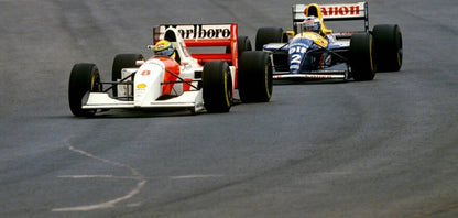 Photo Ayrton Senna & Alain Prost – GP d’Afrique du Sud (1993) – Duel F1 – 15x20