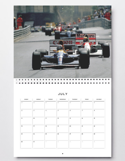 Photo Nigel Mansell devant Ayrton Senna et Alain Prost –  F1 Années 1980 – 15×20