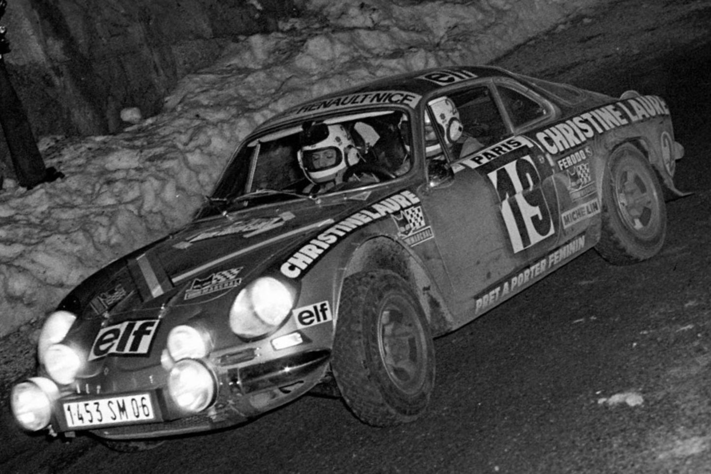 Photo Michèle Mouton & F. Conconi – Alpine A110 Rallye Monte-Carlo 1976 – 15x20