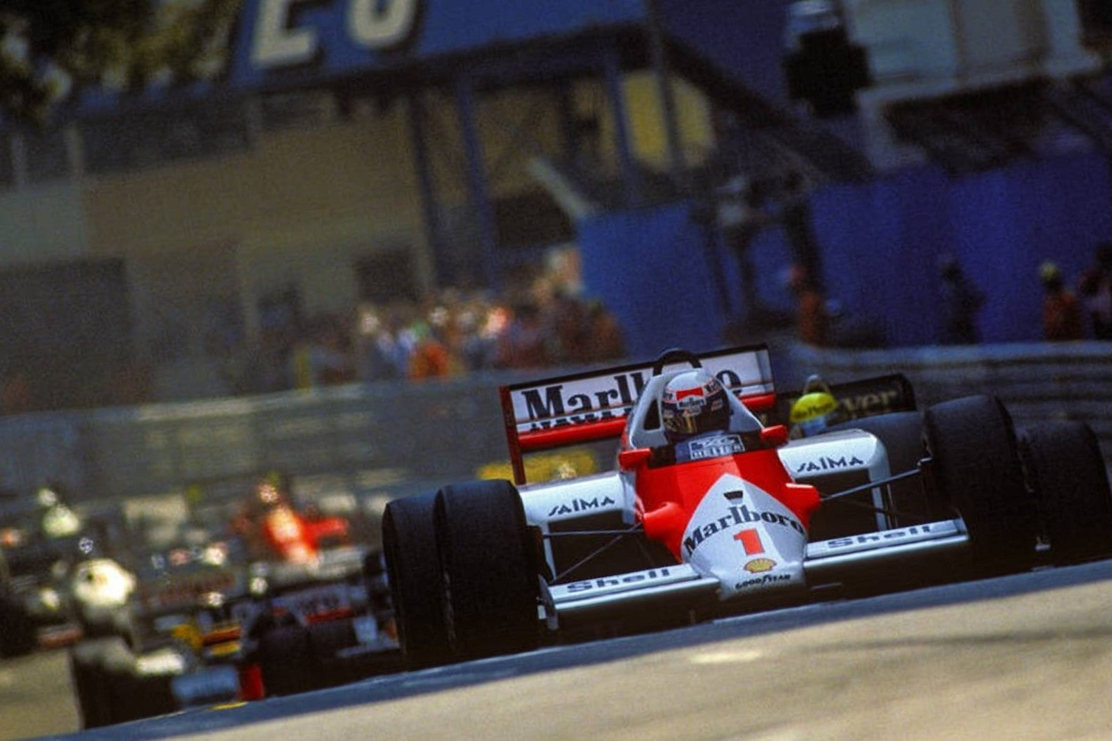 Photo Alain Prost devant Ayrton Senna – GP de Monaco F1 – Duel mythique – 15×20