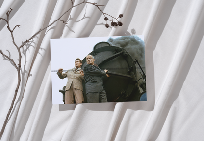 Photo Jean Marais & Louis de Funès – Fantômas 1964 – Scène Action Train – 15×20