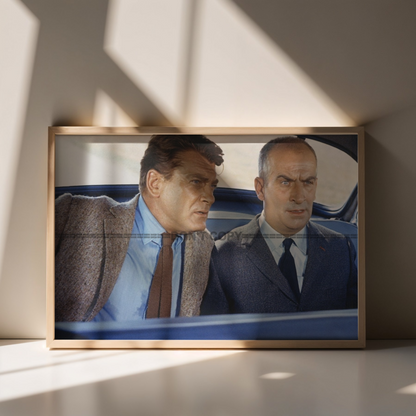 Photo Jean Marais & Louis de Funès – Fantômas 1964 – Scène Culte Cinéma - 15x20