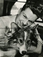Photo Jean Marais et son chien - Noir et blanc - 15x20