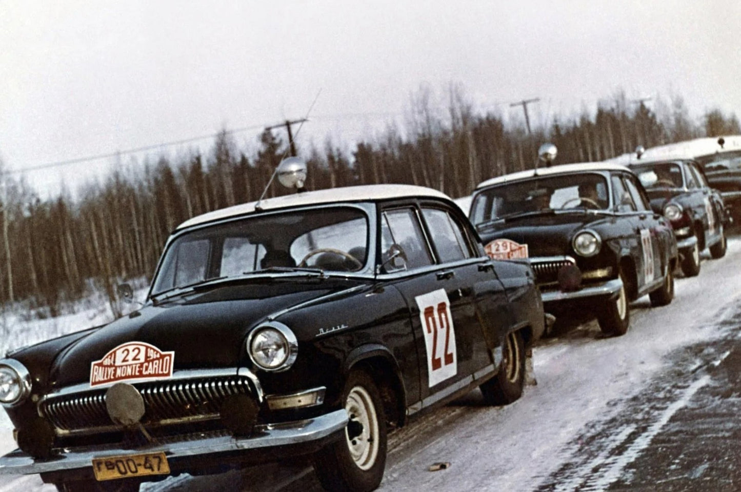 Photo Suchkov, Shchavelev – GAZ-21 Volga – Rallye Monte-Carlo Hiver 1964 – 15x20