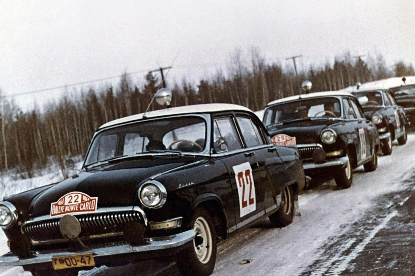 Photo Suchkov, Shchavelev – GAZ-21 Volga – Rallye Monte-Carlo Hiver 1964 – 15x20