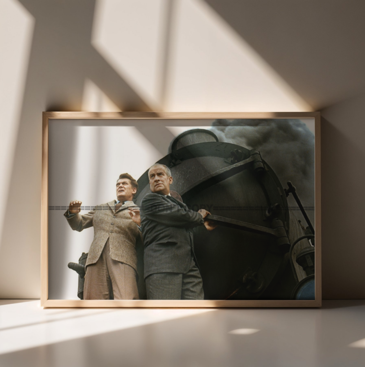 Photo Jean Marais & Louis de Funès – Fantômas 1964 – Scène Action Train – 15×20