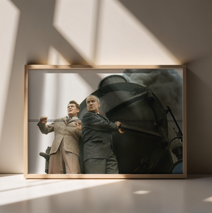Photo Jean Marais & Louis de Funès – Fantômas 1964 – Scène Action Train – 15×20