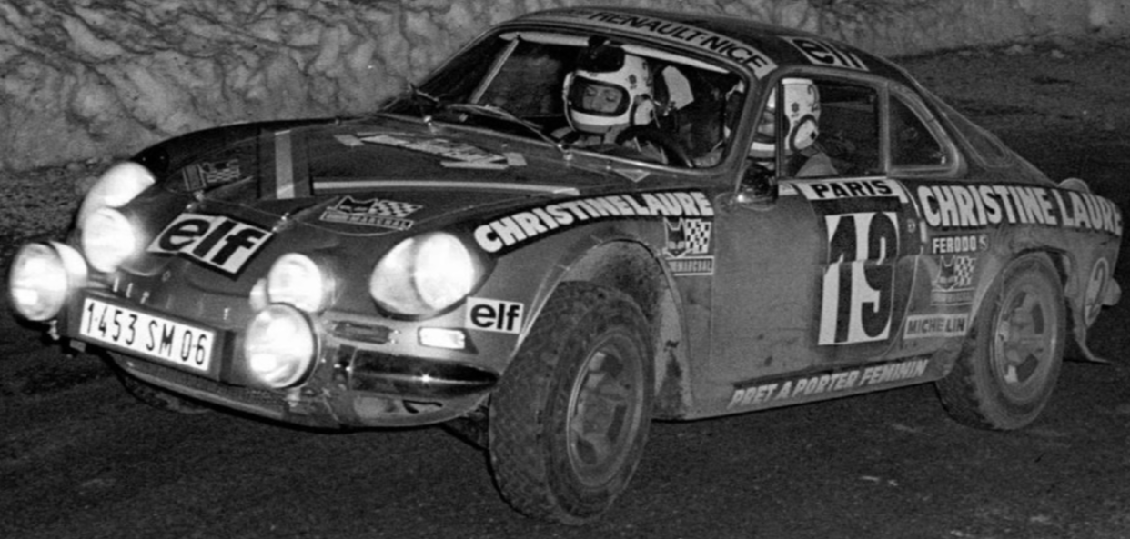Photo Michèle Mouton & F. Conconi – Alpine A110 Rallye Monte-Carlo 1976 – 15x20