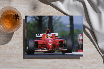 Photo Michael Schumacher – Ferrari F1 en pleine charge – Action racing – 15×20