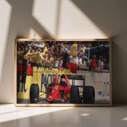 Photo Alain Prost – Ferrari 641 – Grand Prix F1 Circuit Paul Ricard 1990 – 15x20