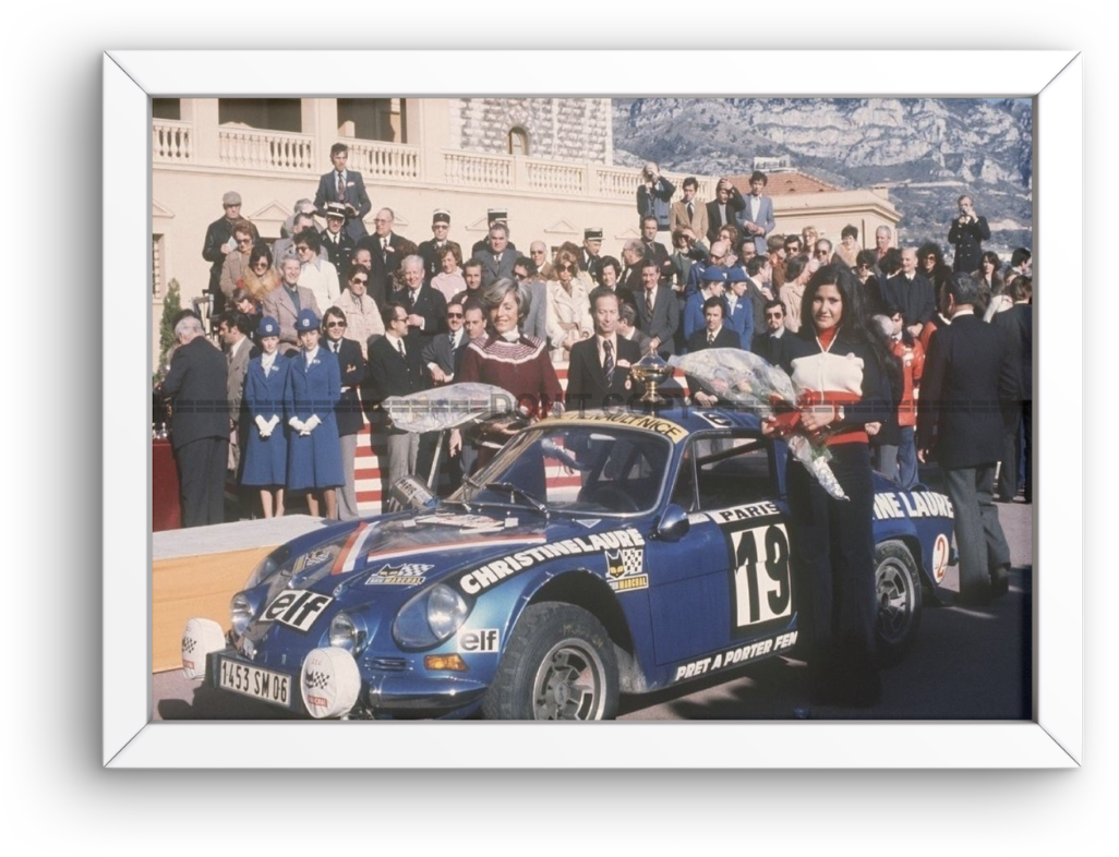 Photo Encadrée Michèle Mouton – Alpine A110 1600 S – Rallye Monte-Carlo – 15x20