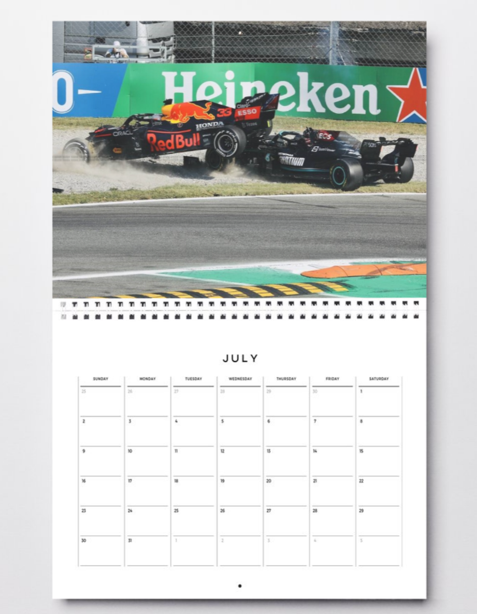 Photo Lewis Hamilton & Max Verstappen – GP d’Italie F1, Crash Monza 2021 – 15×20