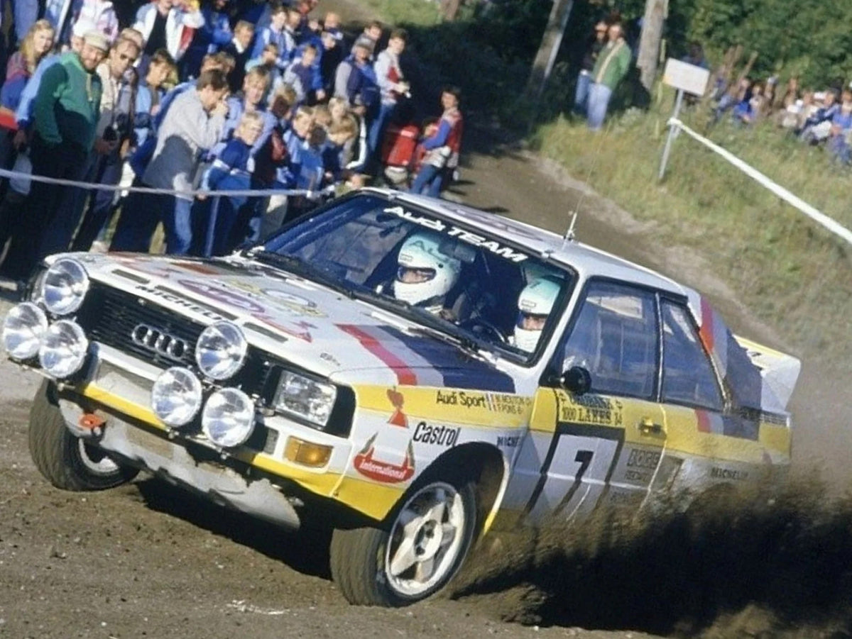 Photo Michèle Mouton – Audi Quattro – 1000 Lakes Rally WRC Groupe B 1984 – 15x20