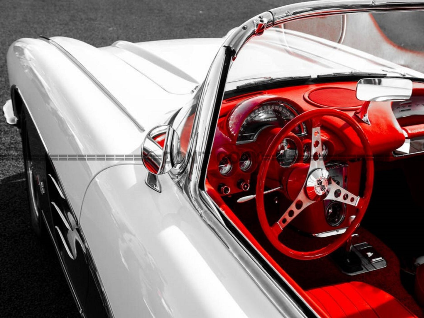 Photo Chevrolet Corvette C1 Cabriolet Intérieur Rouge