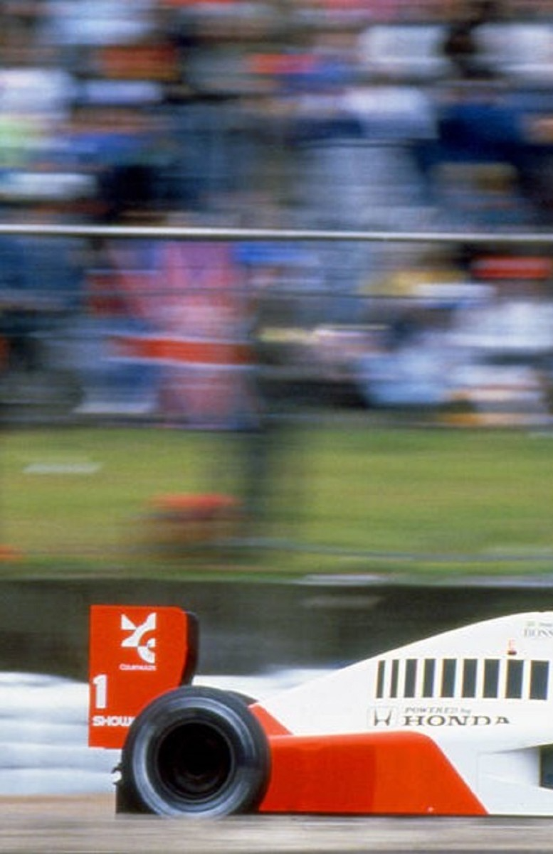 Photo Ayrton Senna – GP de Grande-Bretagne F1 1991 – McLaren-Honda MP4/6 – 15×20